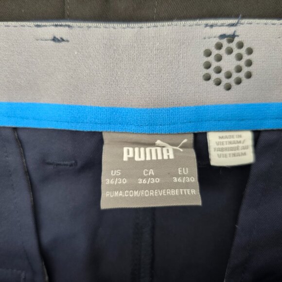 Puma Performance Golf Pants Mens Blue Black  Fitness Lightweight Sz 36x 29.5 3of - Picture 6 of 13